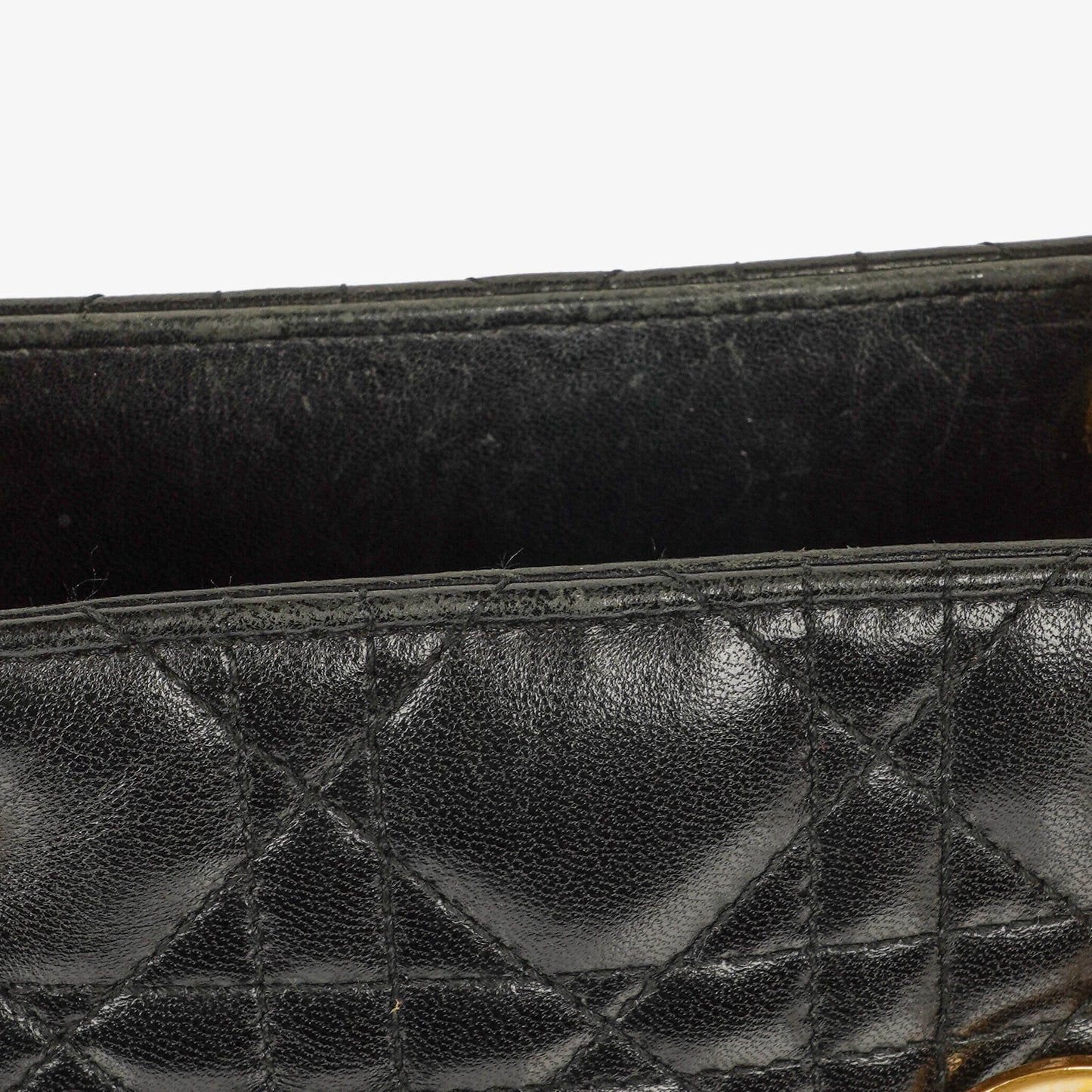 Dior Lady Dior Vintage Large Handtasche aus schwarzem Cannage Lammleder