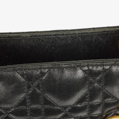 Dior Lady Dior Vintage Large Handtasche aus schwarzem Cannage Lammleder