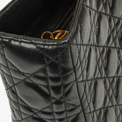 Dior Lady Dior Vintage Large Handtasche aus schwarzem Cannage Lammleder