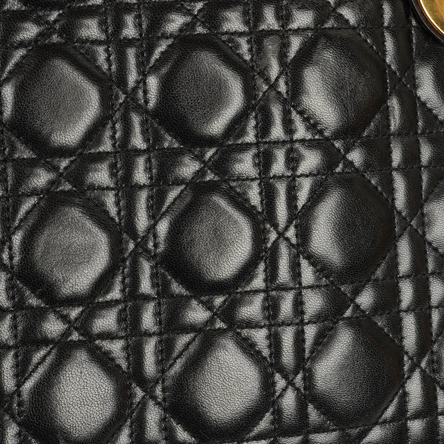 Dior Lady Dior Vintage Large Handtasche aus schwarzem Cannage Lammleder