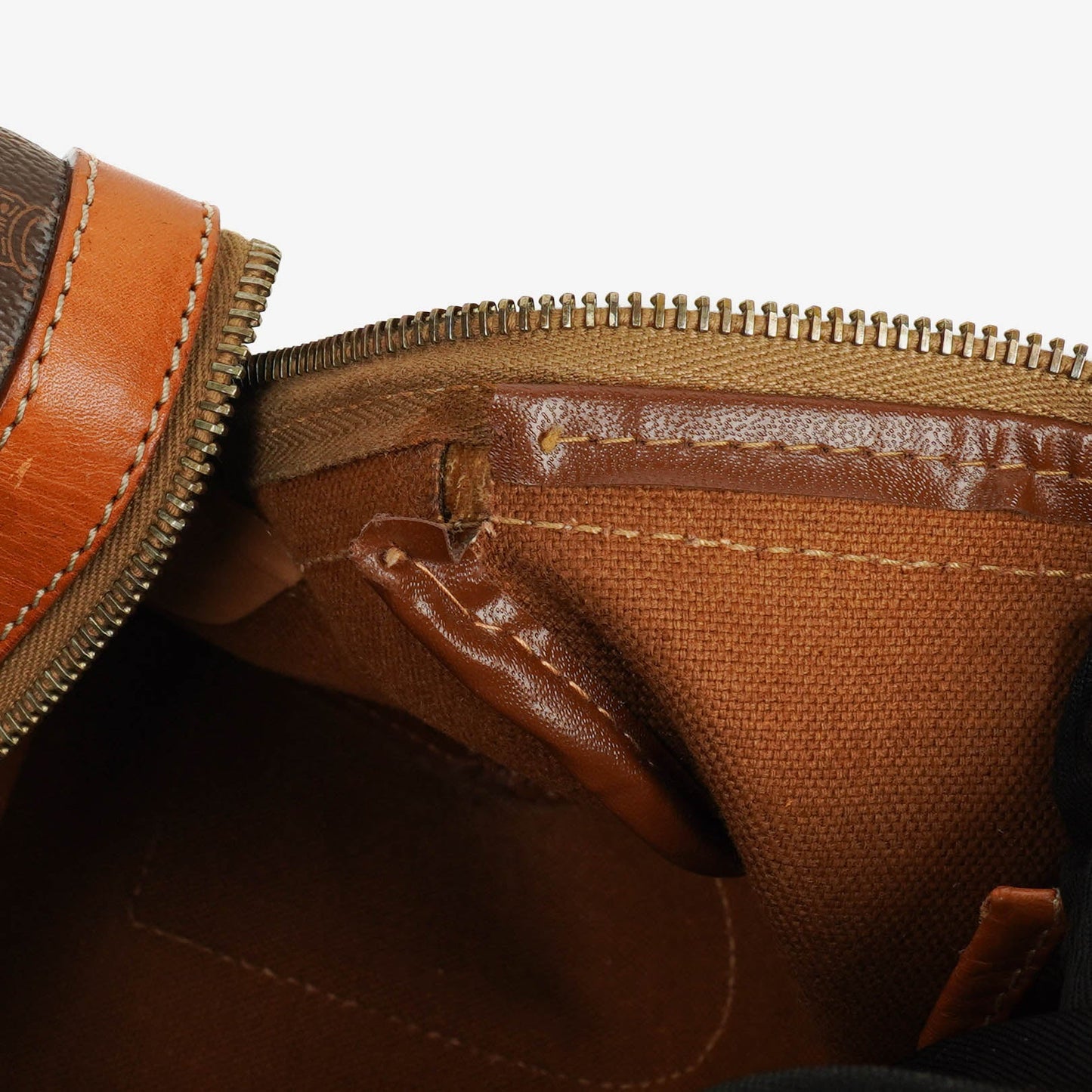 CELINE Vintage Macadam Triomphe Brown Reisetasche