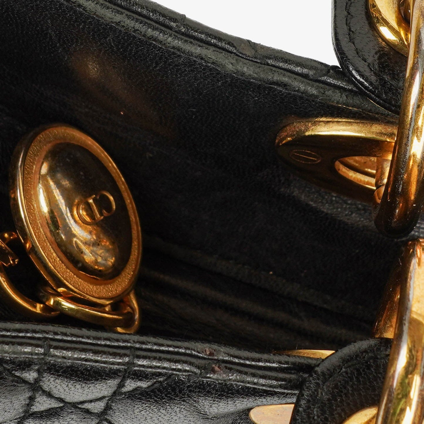 Dior Lady Dior Vintage Large Handtasche aus schwarzem Cannage Lammleder