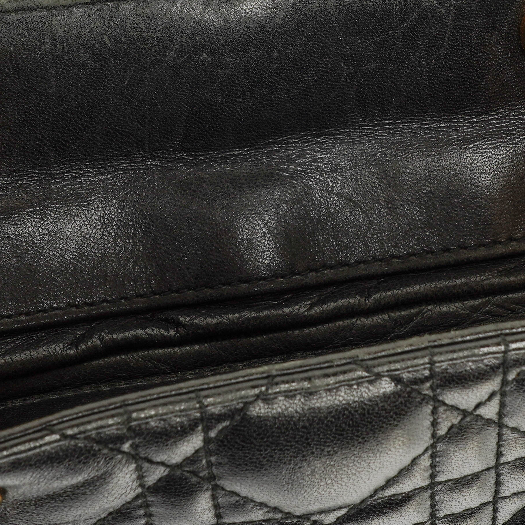 Dior Lady Dior Vintage Large Handtasche aus schwarzem Cannage Lammleder