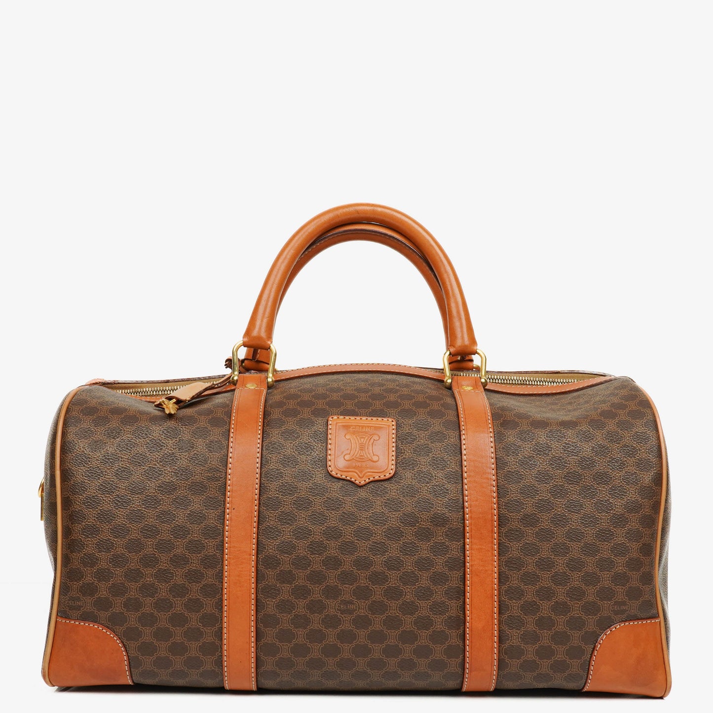 CELINE Vintage Macadam Triomphe Brown Reisetasche