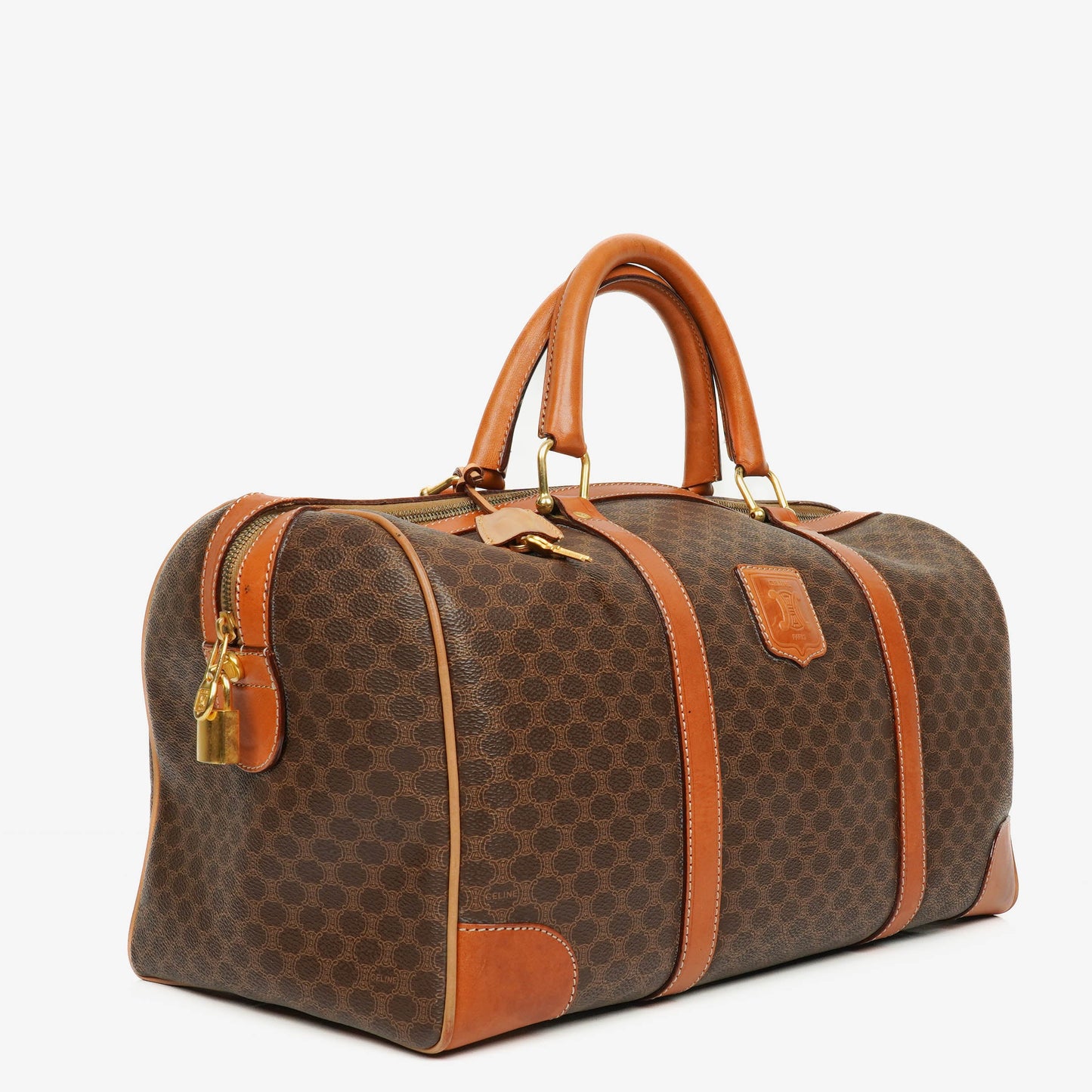 CELINE Vintage Macadam Triomphe Brown Reisetasche