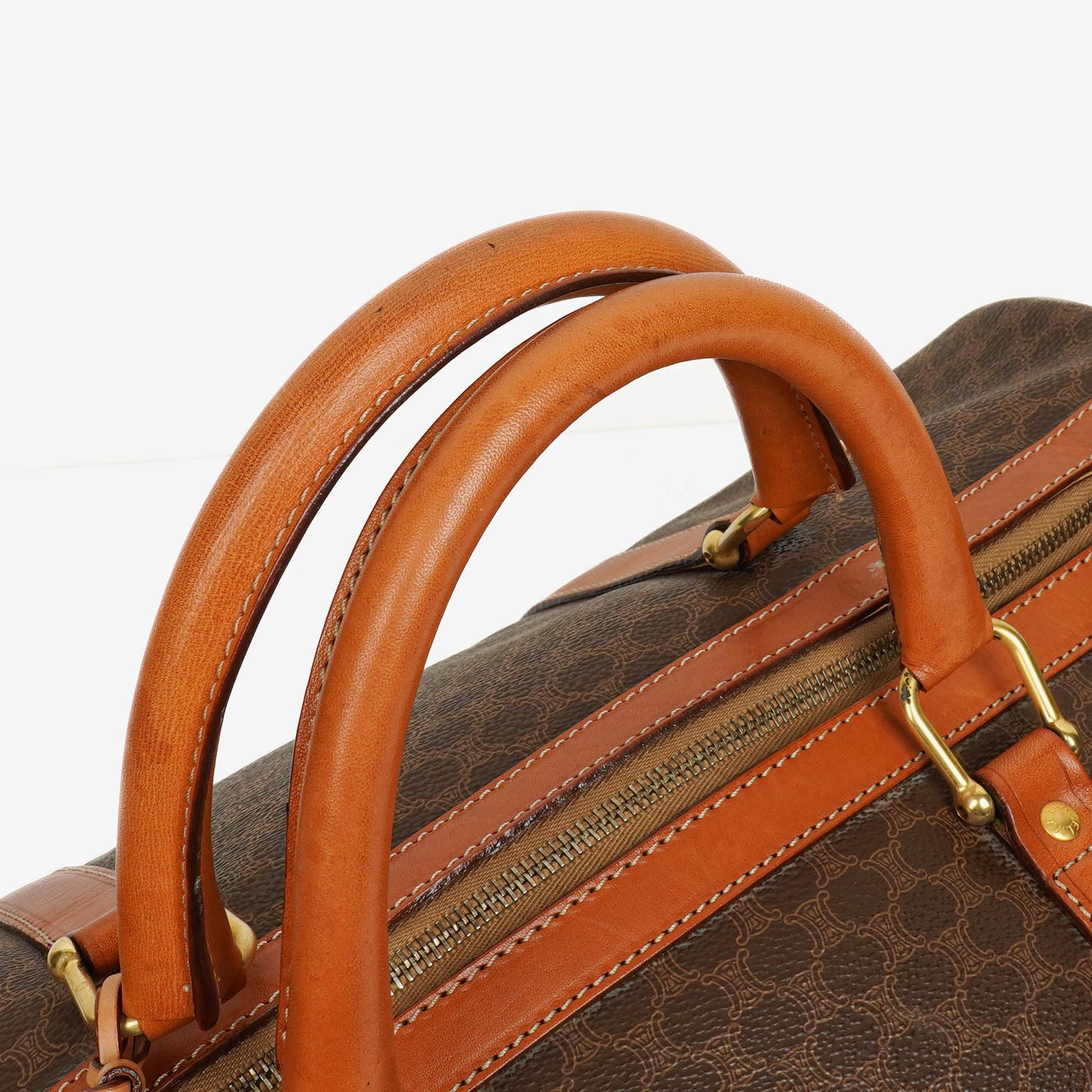 CELINE Vintage Macadam Triomphe Brown Reisetasche
