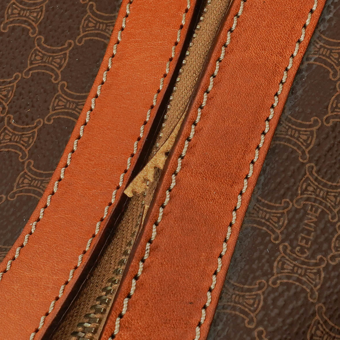 CELINE Vintage Macadam Triomphe Brown Reisetasche