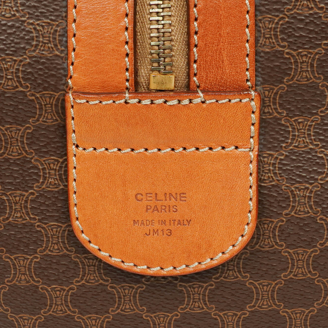 CELINE Vintage Macadam Triomphe Brown Reisetasche