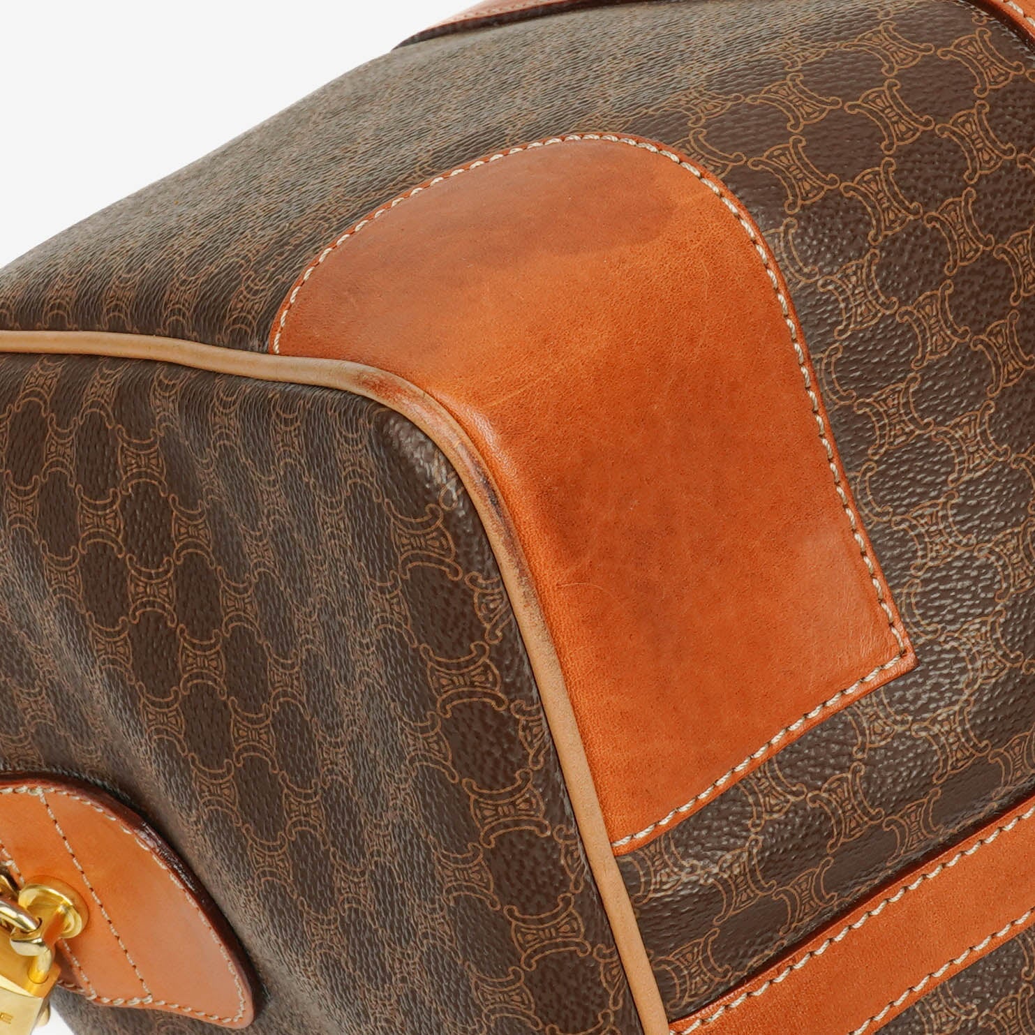 CELINE Vintage Macadam Triomphe Brown Reisetasche