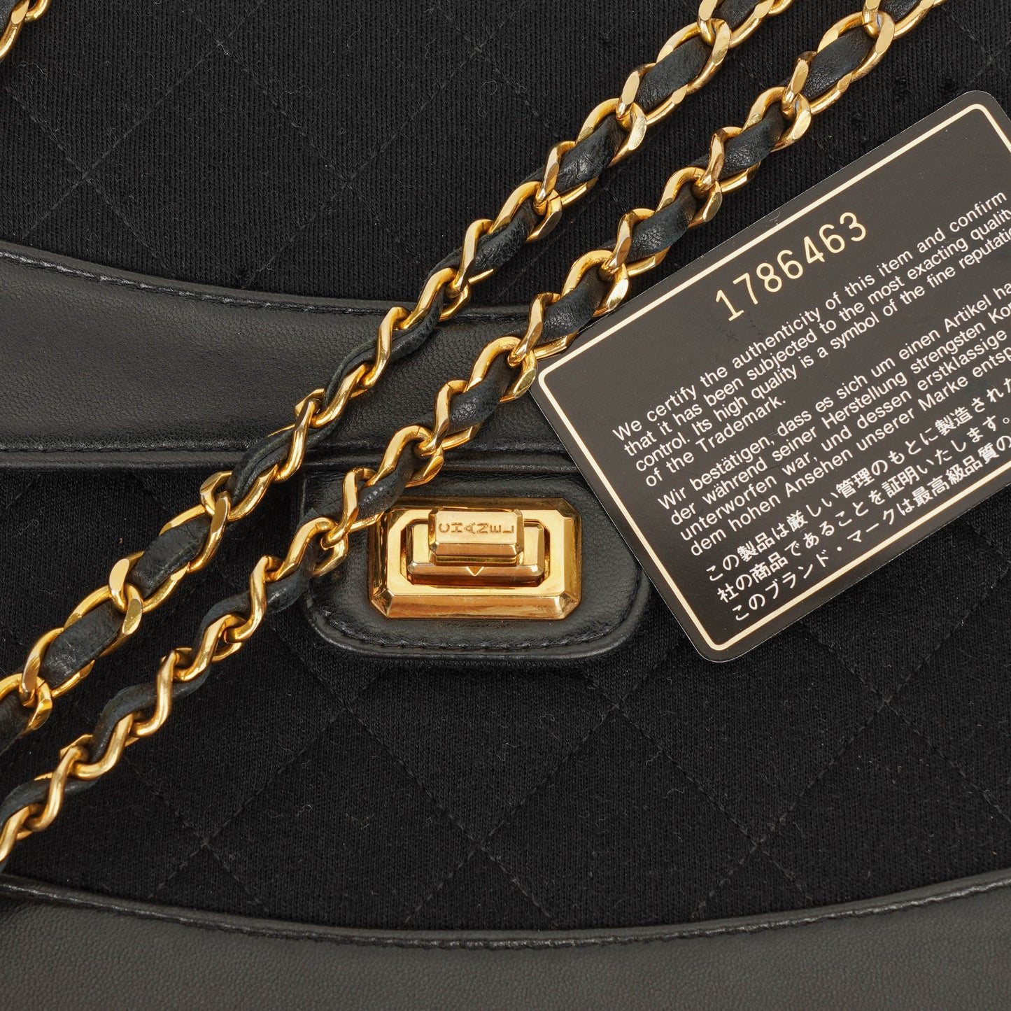 Chanel Classic Single Flap Tasche aus schwarzem Jersey und Leder, 1989-1991