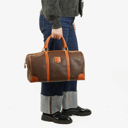 CELINE Vintage Macadam Triomphe Brown Reisetasche