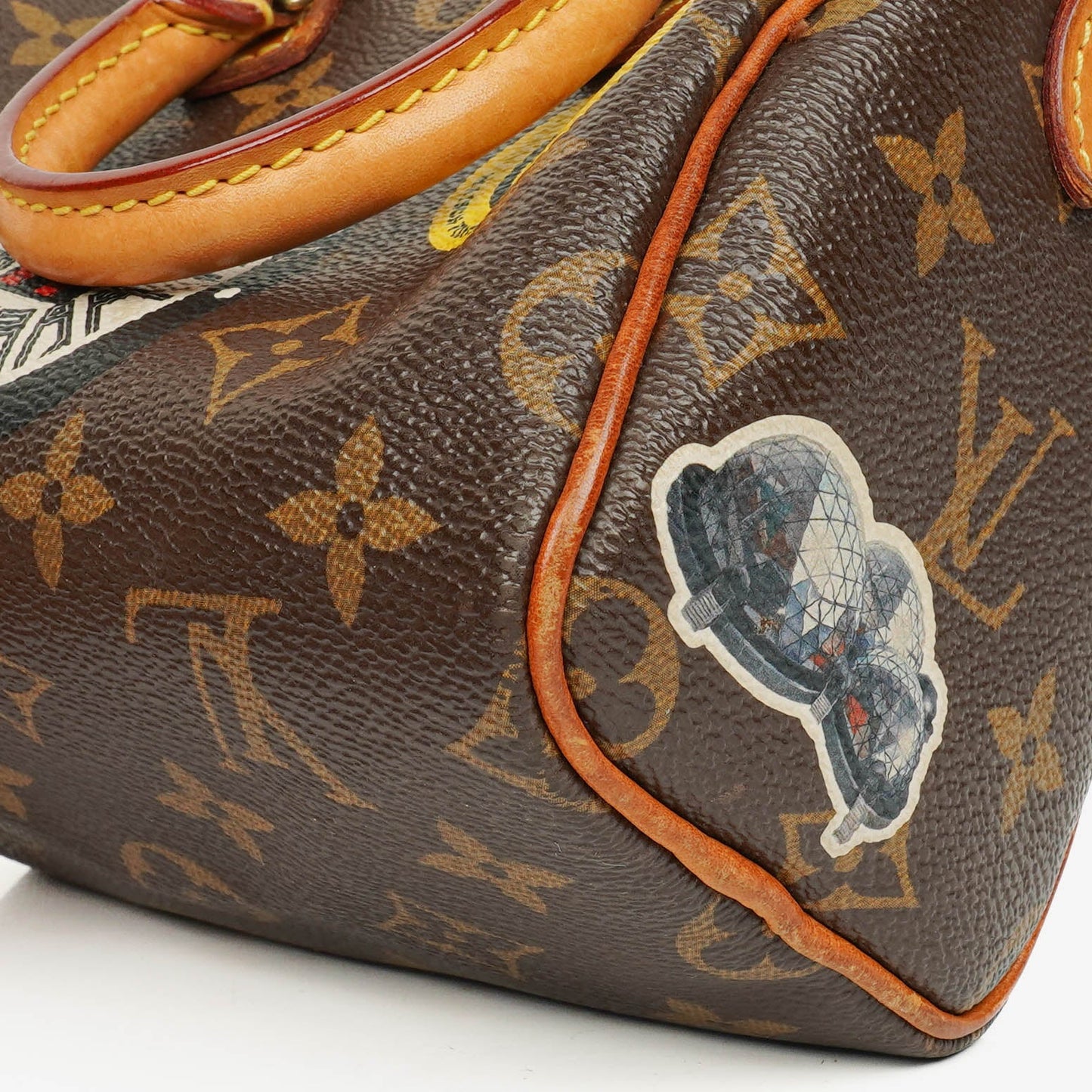 Louis Vuitton Nano Speedy Bandouliere Limited Edition World Tour Monogram Canvas Tasche