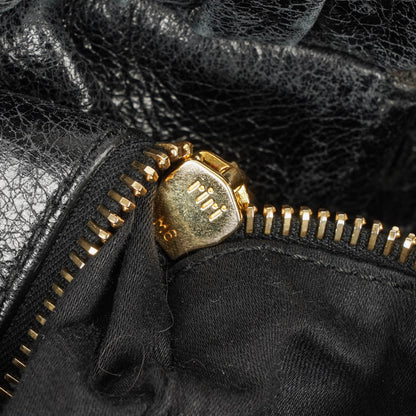 Miu Miu Vitello Satchel Tasche in Schwarz