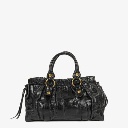 Miu Miu Vitello Satchel Tasche in Schwarz