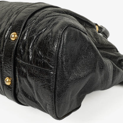 Miu Miu Vitello Satchel Tasche in Schwarz