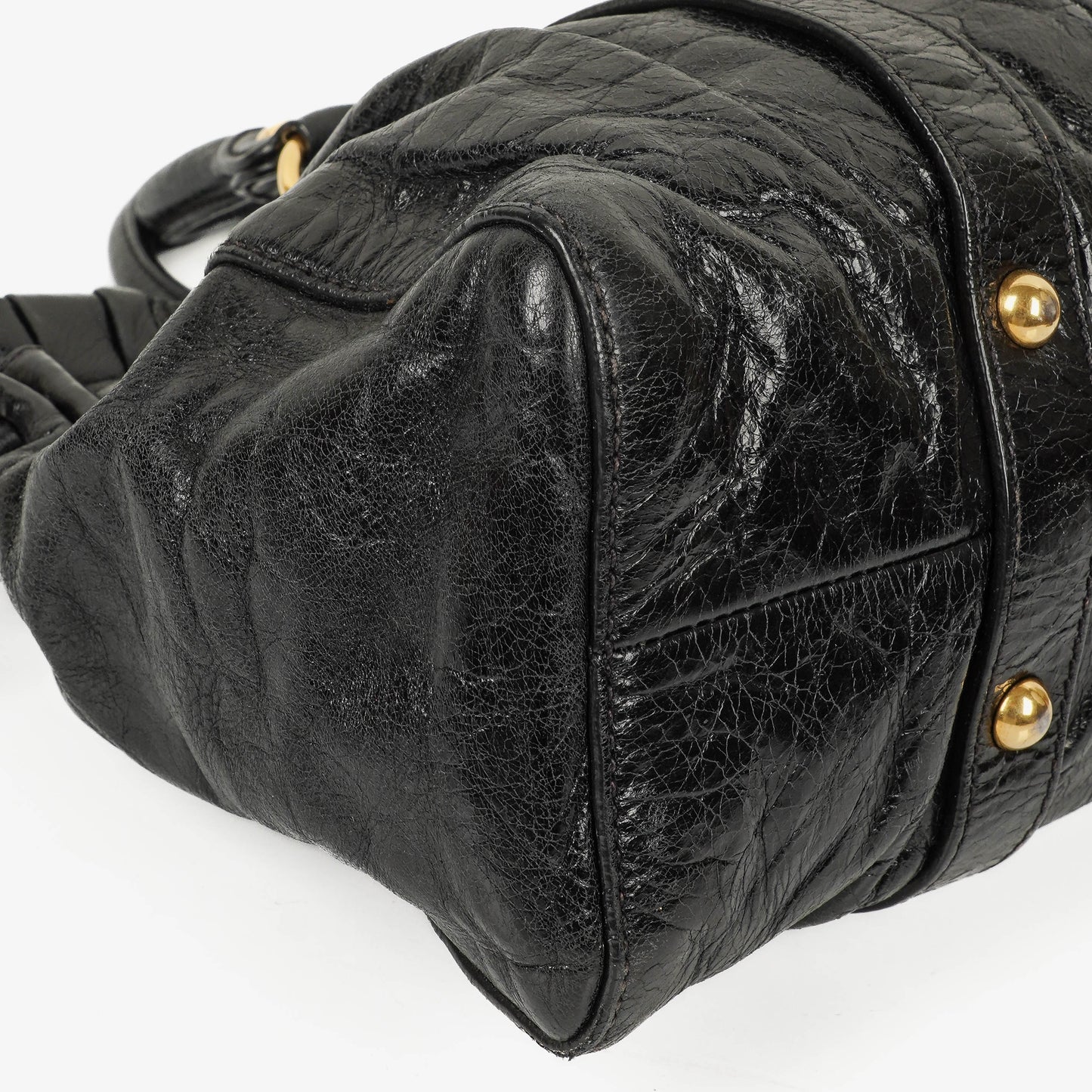 Miu Miu Vitello Satchel Tasche in Schwarz