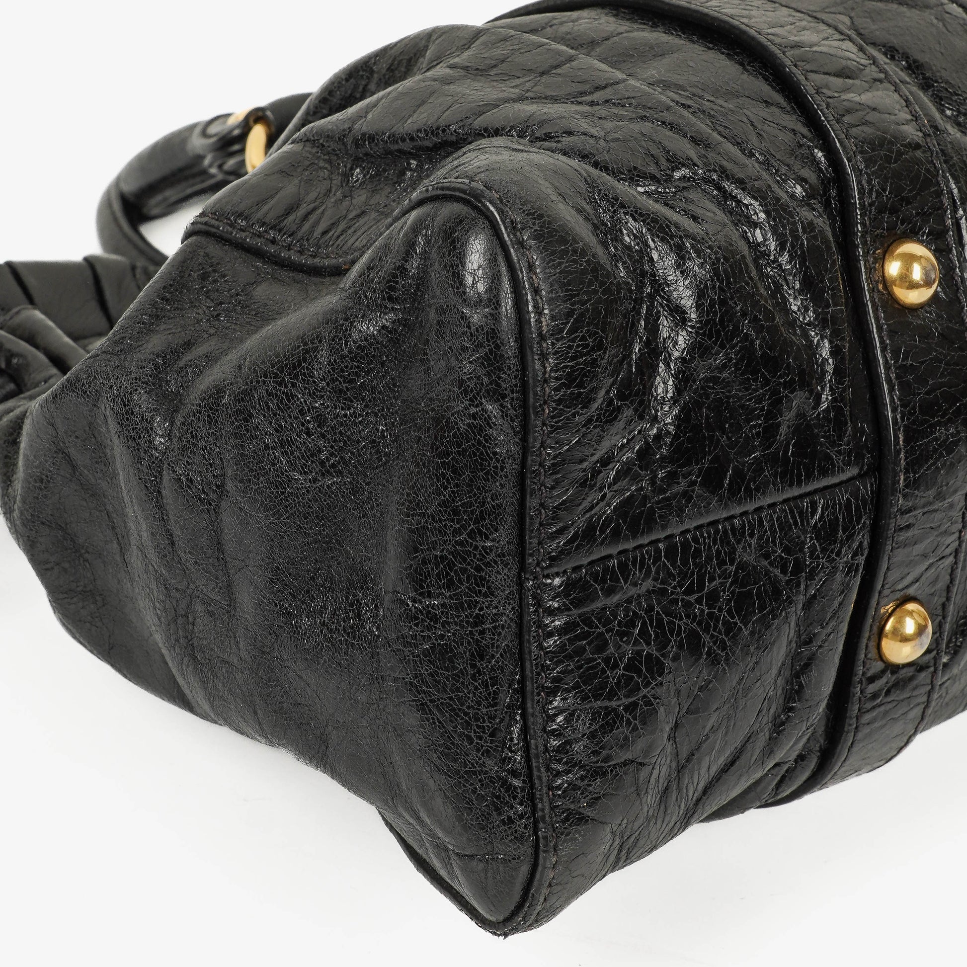 Miu Miu Vitello Satchel Tasche in Schwarz