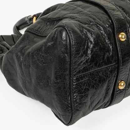 Miu Miu Vitello Satchel Tasche in Schwarz