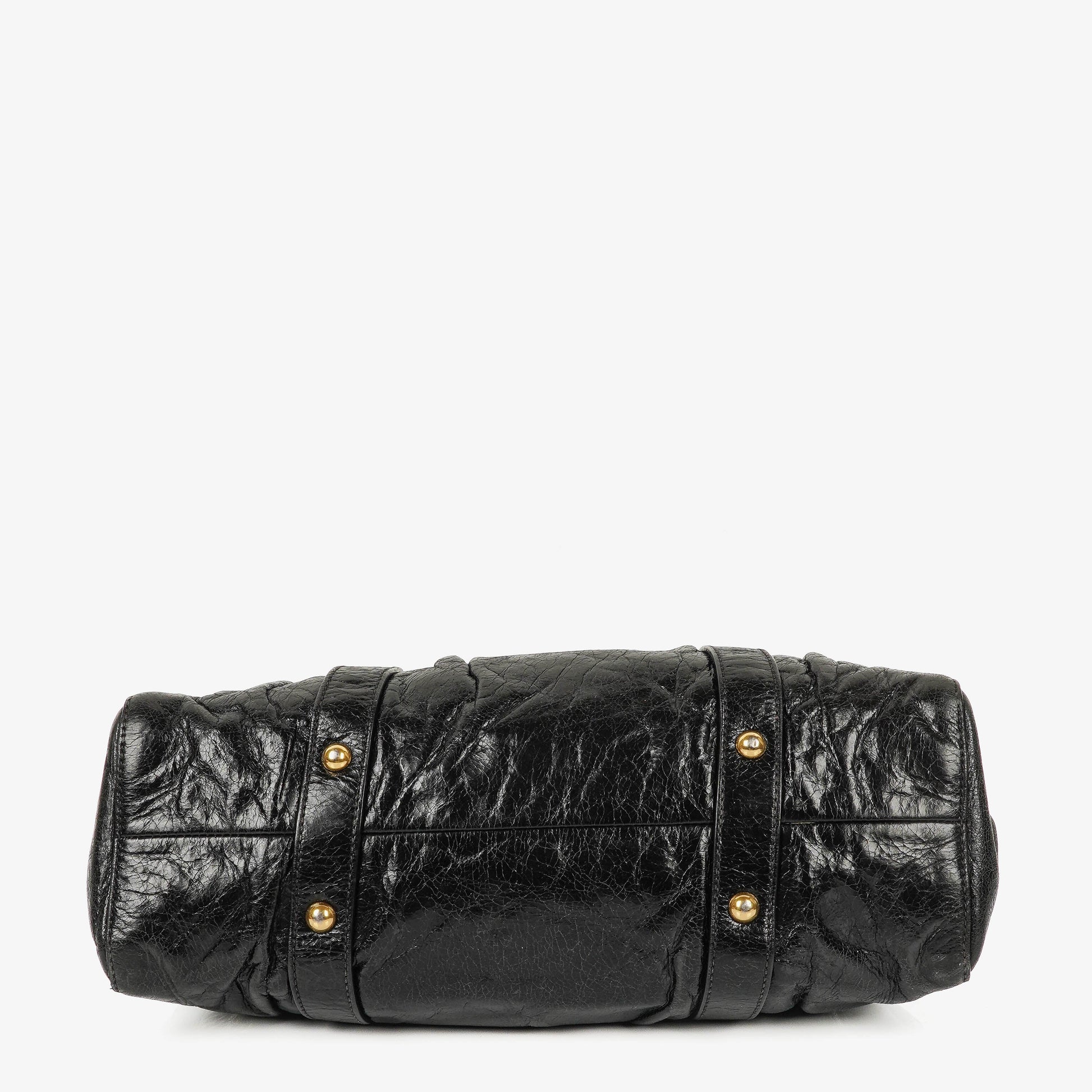 Miu Miu Vitello Satchel Tasche in Schwarz