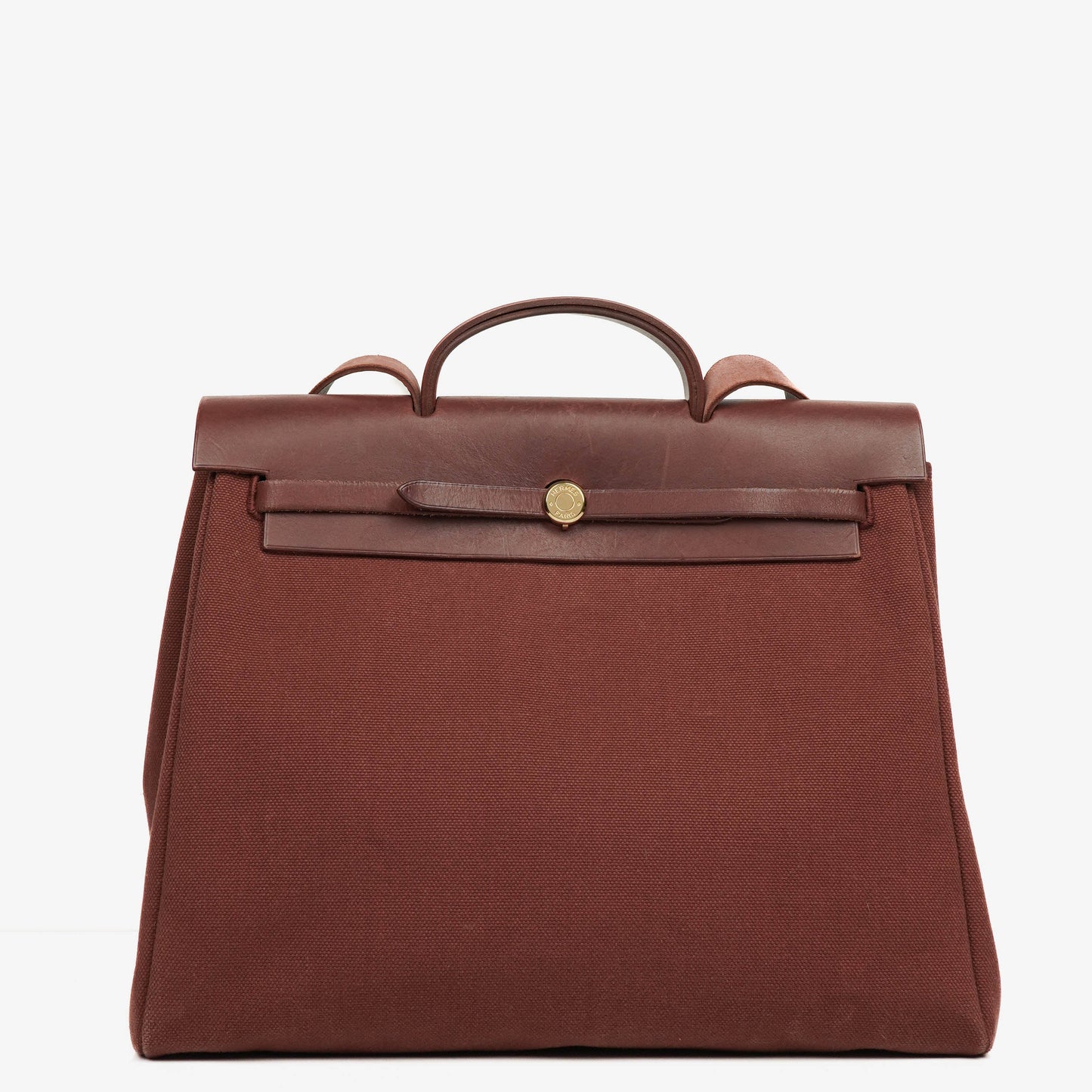Hermès Herbag Toile Vache Hunter Havane MM 2-in-1 Tasche