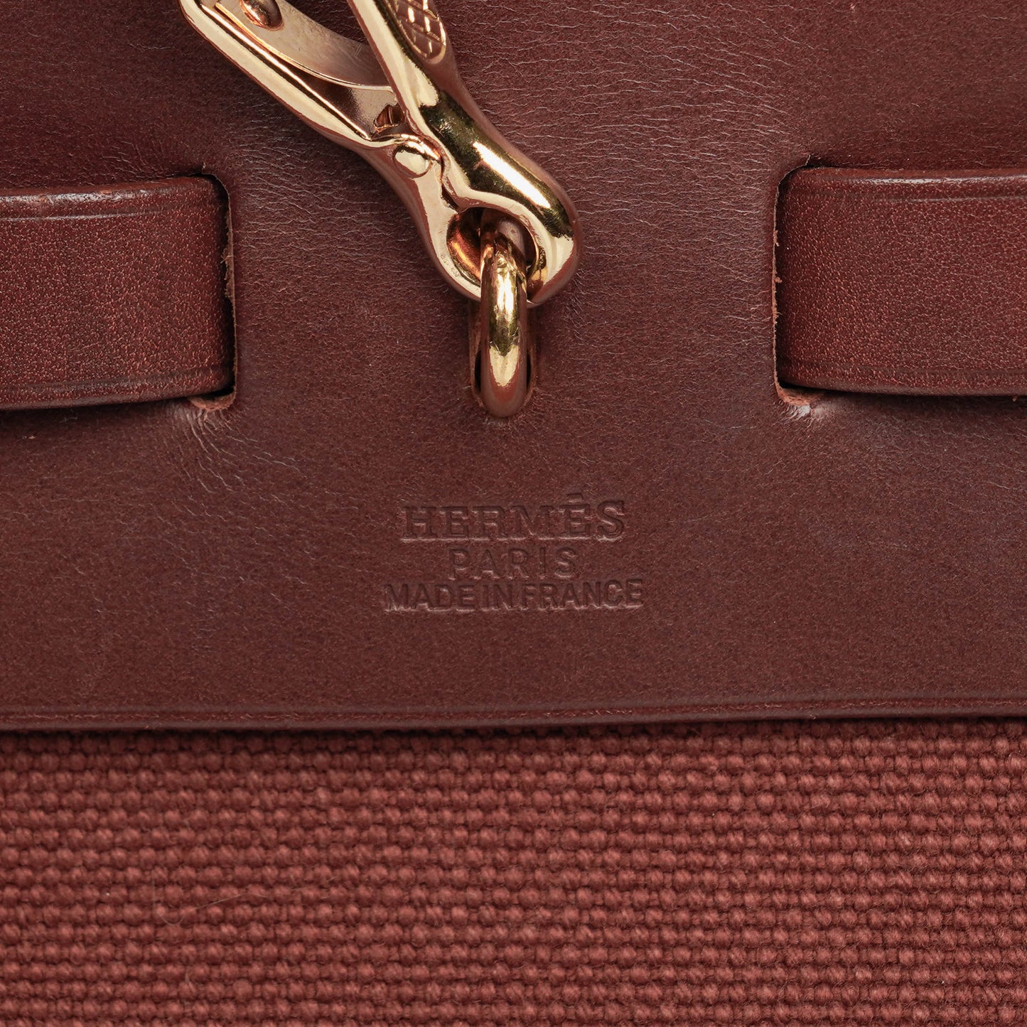 Hermès Herbag Toile Vache Hunter Havane MM 2-in-1 Tasche
