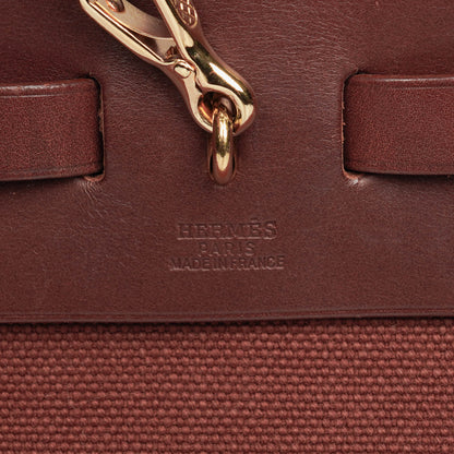 Hermès Herbag Toile Vache Hunter Havane MM 2-in-1 Tasche