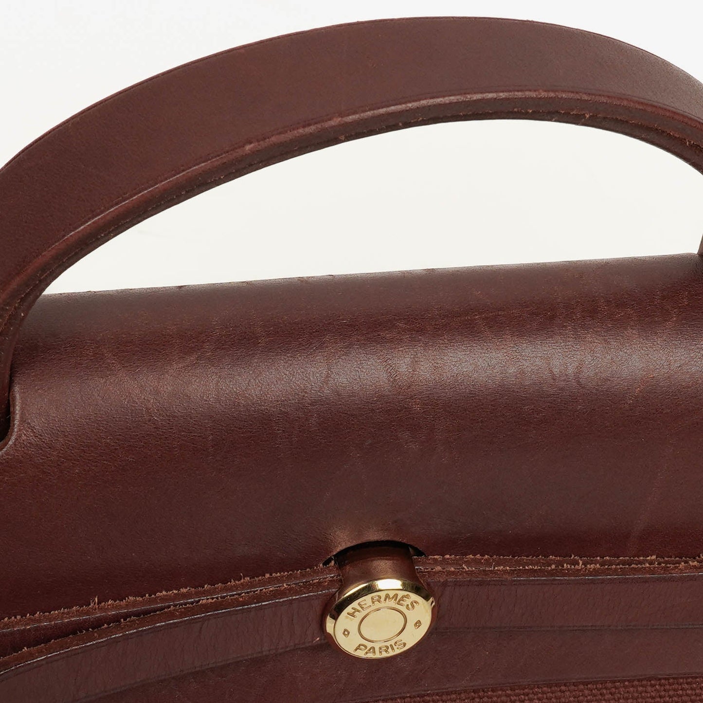 Hermès Herbag Toile Vache Hunter Havane MM 2-in-1 Tasche