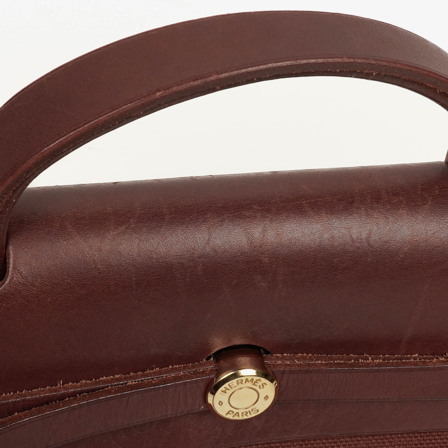 Hermès Herbag Toile Vache Hunter Havane MM 2-in-1 Tasche