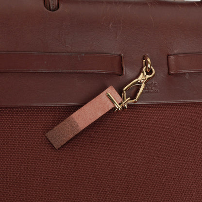 Hermès Herbag Toile Vache Hunter Havane MM 2-in-1 Tasche