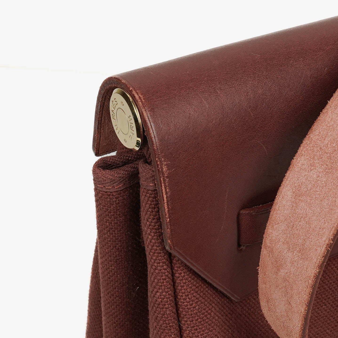 Hermès Herbag Toile Vache Hunter Havane MM 2-in-1 Tasche