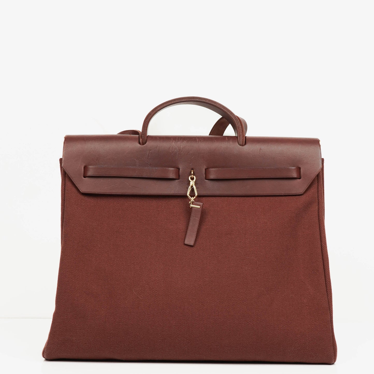 Hermès Herbag Toile Vache Hunter Havane MM 2-in-1 Tasche