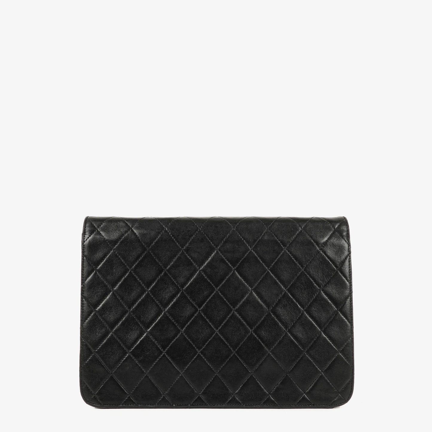 Chanel Medium Classic Single Flap Tasche aus schwarzem gestepptem Lammleder mit 24K vergoldeter Hardware