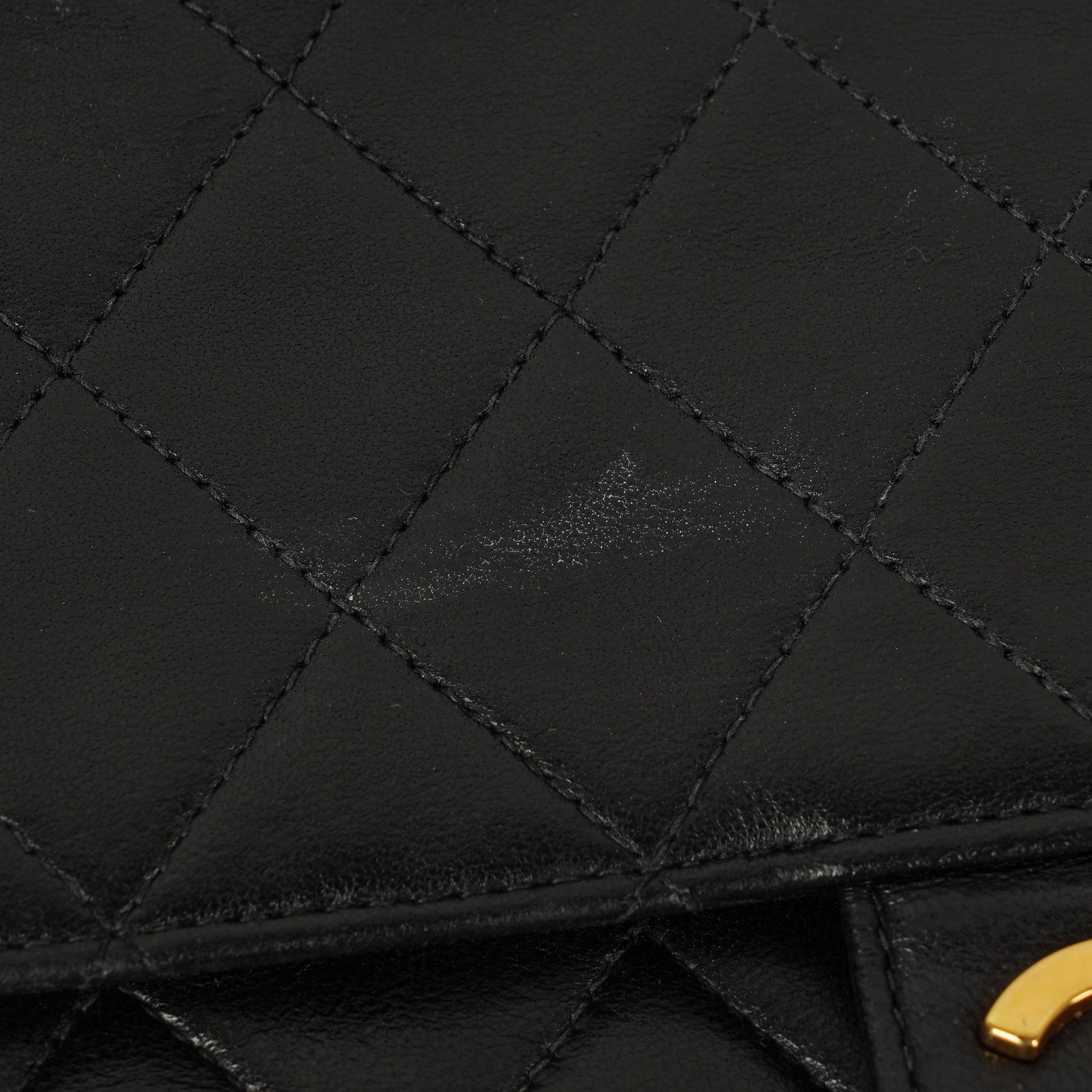 Chanel Medium Classic Single Flap Tasche aus schwarzem gestepptem Lammleder mit 24K vergoldeter Hardware
