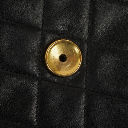 Chanel Medium Classic Single Flap Tasche aus schwarzem gestepptem Lammleder mit 24K vergoldeter Hardware