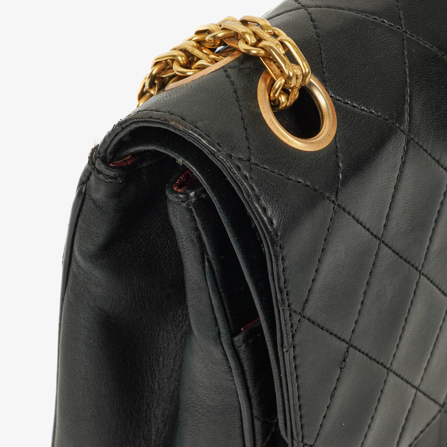 Chanel Vintage Medium Timeless Classic Double Flap Tasche aus schwarzem gestepptem Lammleder mit 24K vergoldeter Hardware und Mademoiselle-Kette