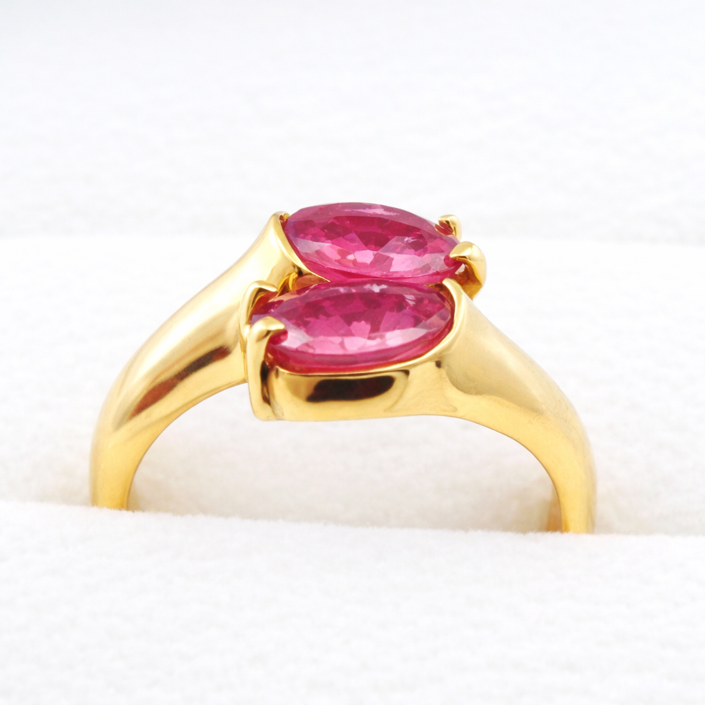 Vintage 14 Karat Goldring mit Pink Turmalin