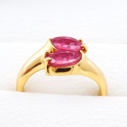 Vintage 14 Karat Goldring mit Pink Turmalin