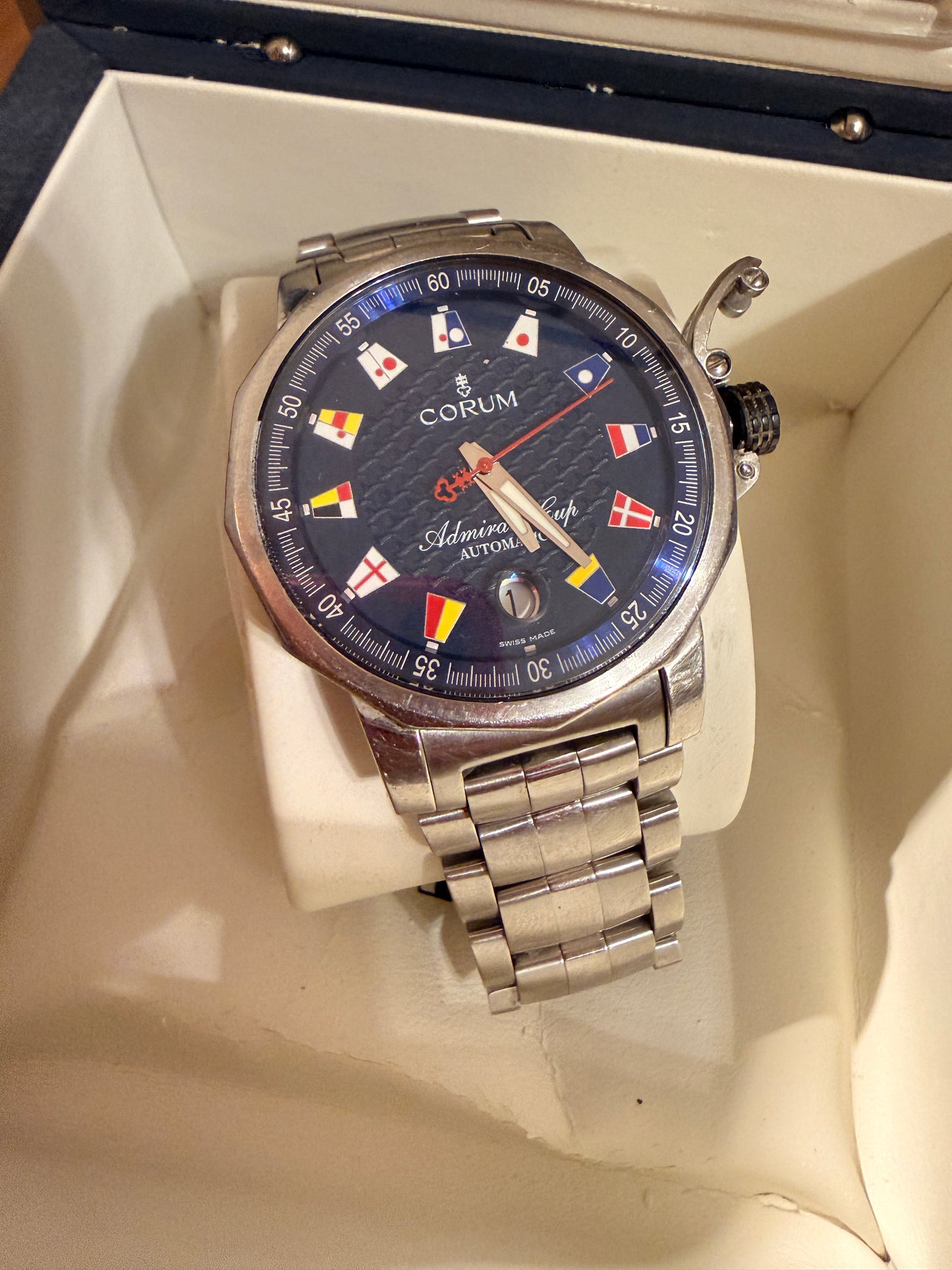 Corum Admiral's Cup Automatik Herrenuhr Trophy Navy