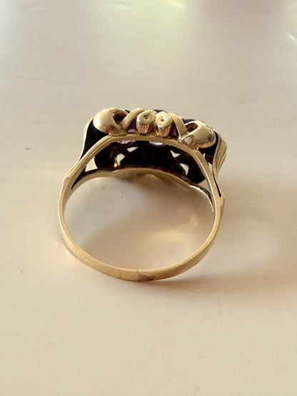 Eleganter Ring mit Amethysten in 585 Gelbgold - Größe 59