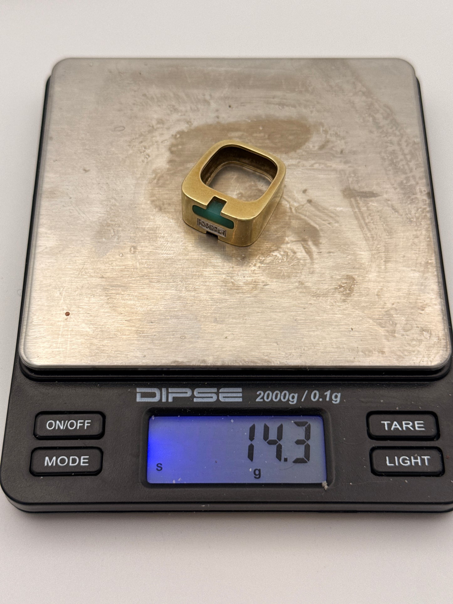 Designer Ring 14K Gold Chrysoprase Diamonds