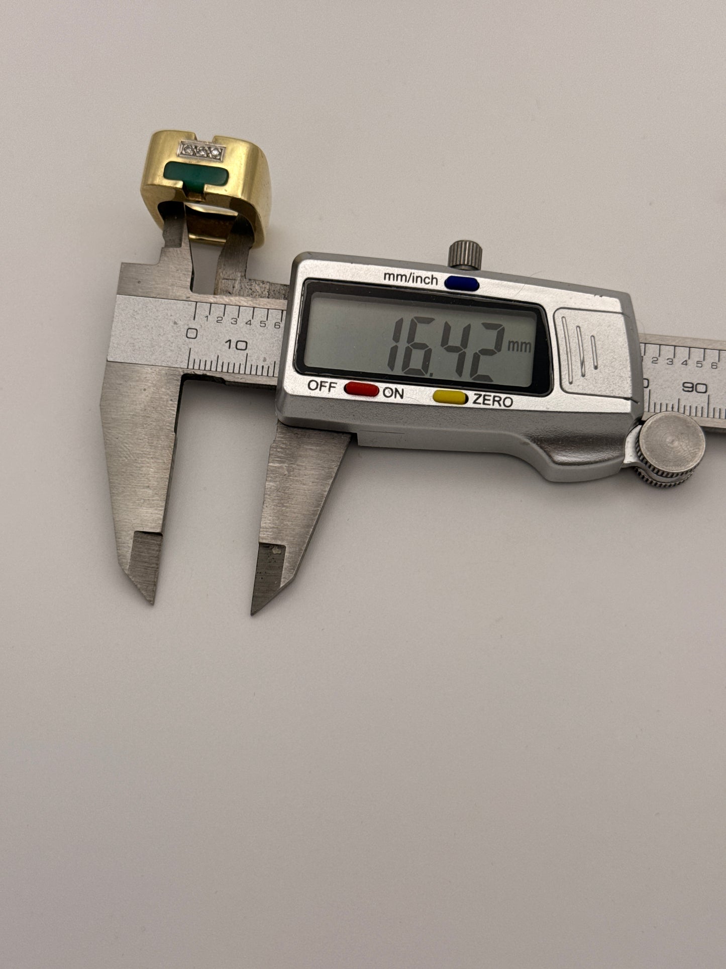 Designer Ring 14K Gold Chrysoprase Diamonds