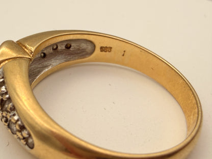 Exklusiver 585 Goldring mit strahlenden Brillanten – Zeitloses Vintage Juwel