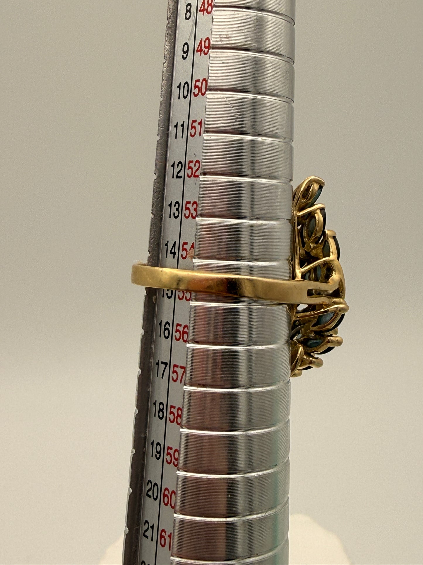 Vintage Saphir Diamant Ring 18K Gold | Atemberaubender Waterfall Cocktailring