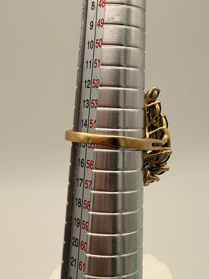 Vintage Saphir Diamant Ring 18K Gold | Atemberaubender Waterfall Cocktailring