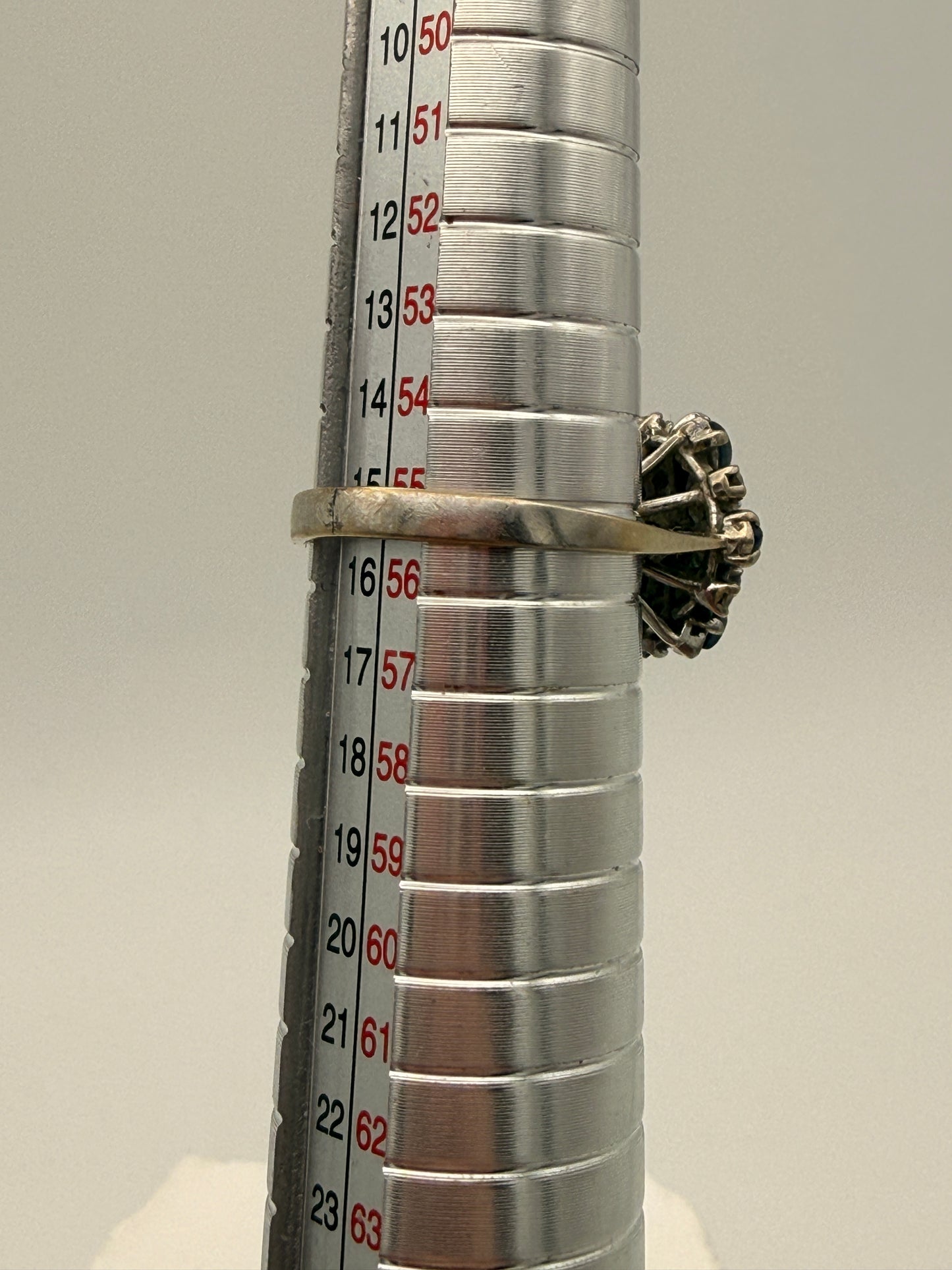 Prachtvoller 18K Vintage Saphir & Diamant Ring