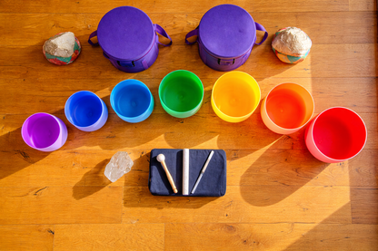 Premium 7er Chakra Kristallklangschalen Set