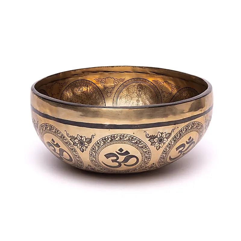 Lasergravierte Klangschale Chakra Blume des Lebens -- ±1400-1600 g ; ±22-24 cm