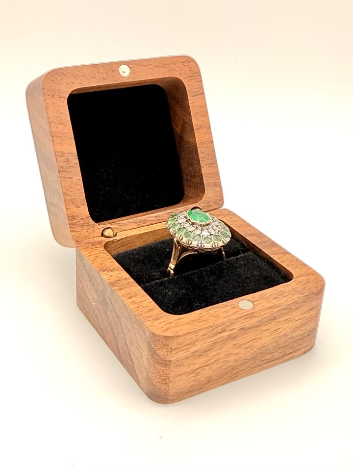 Antiker 18K Smaragd Ring ca. 1860 • Alt-Schliff • Gr. 53