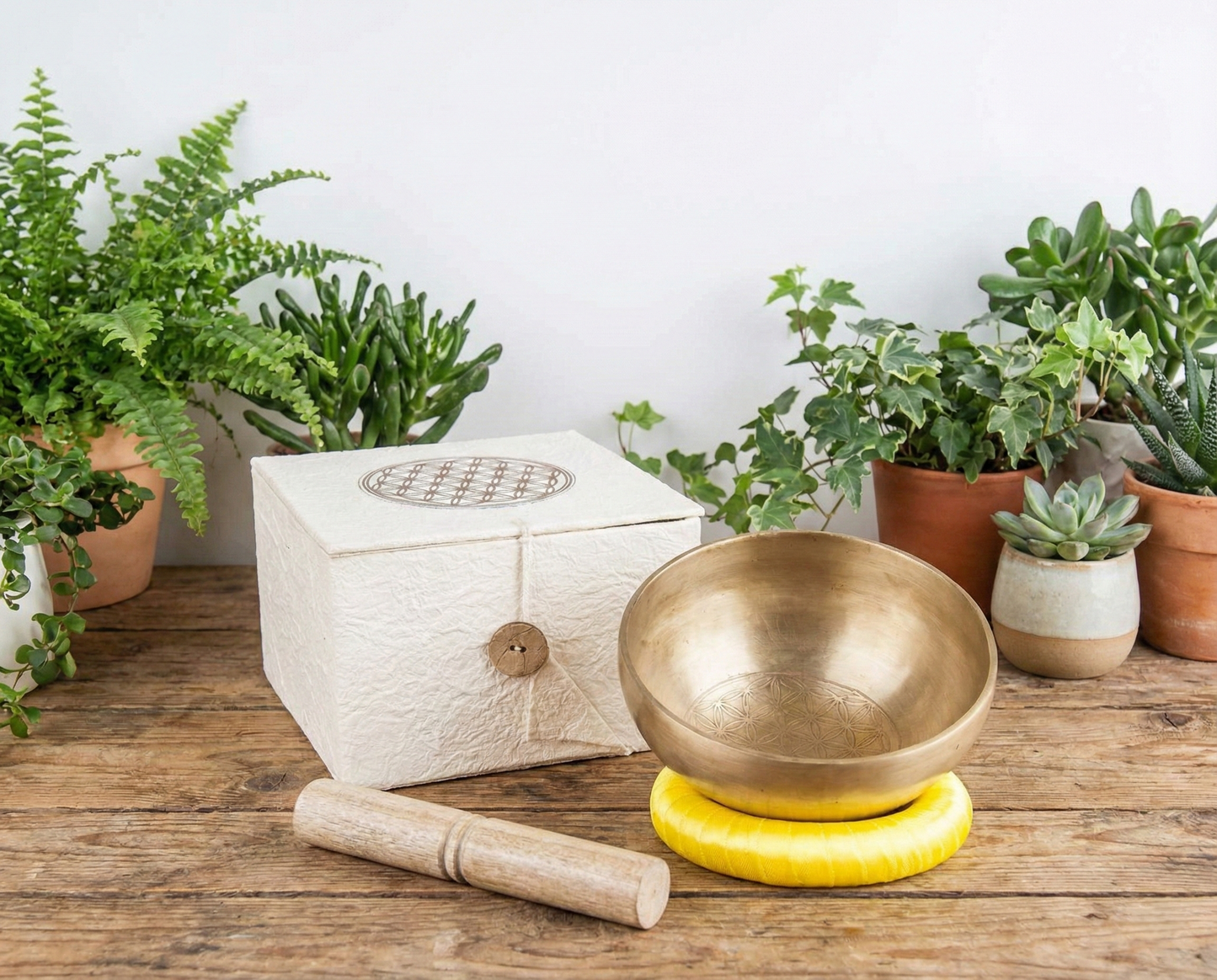 Klangschalenset „Blume des Lebens“ 11,5 cm Handgehämmert Geschenk