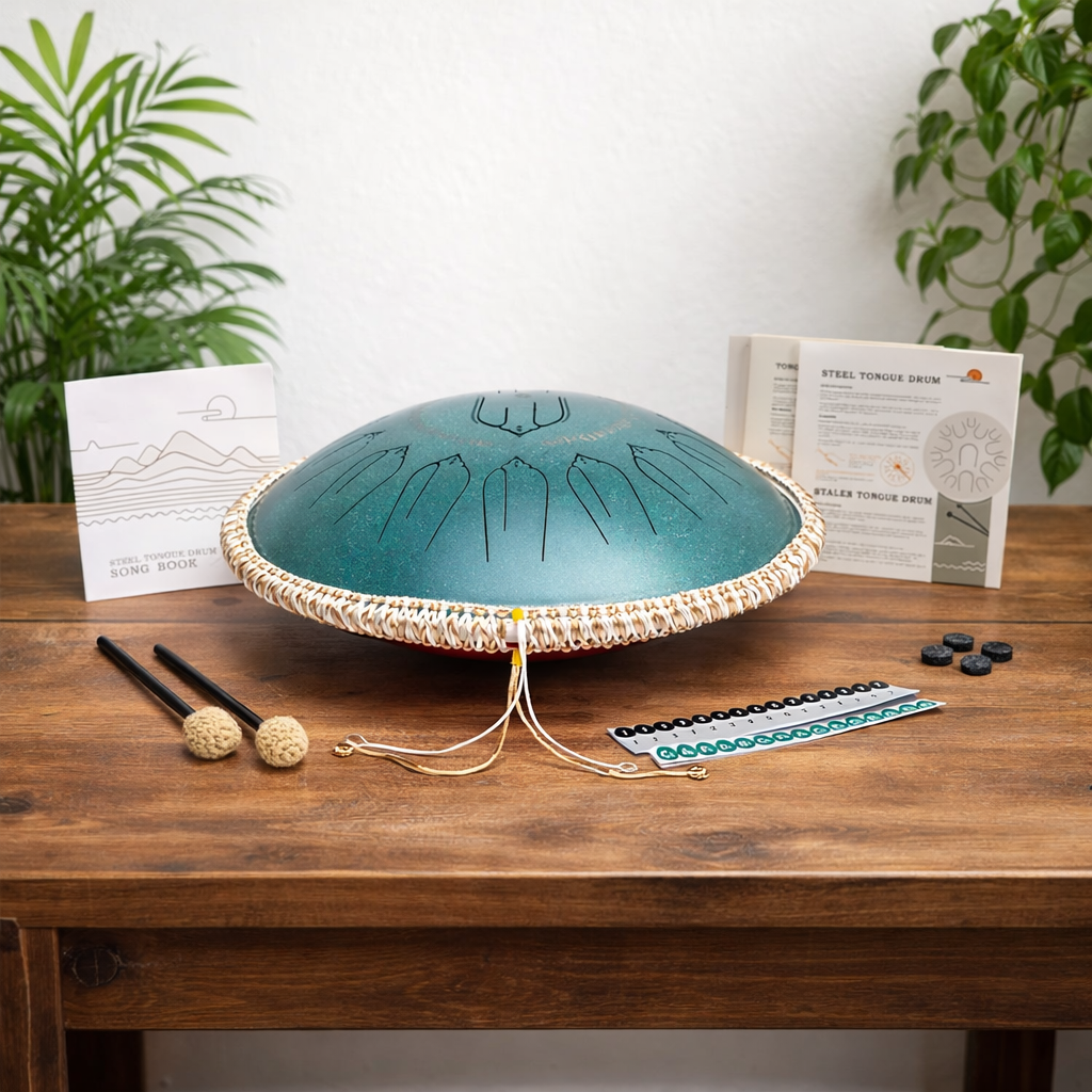 Hluru Hybrid Handpan & Zungentrommel (15 Töne C-Dur)